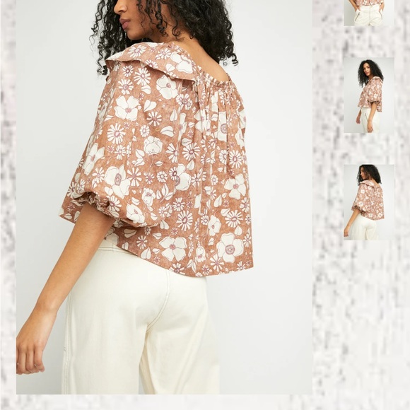 Free People | Miss Daisy Floral Balloon Sleeve Blouse - Picture 4 of 10